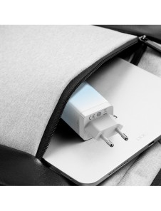 Baseus snabbladdare GaN 2 x USB Typ C / USB 65W QC PD blå (CCGP050103) + snabbladdningskabel USB Typ C 100W 1m blå