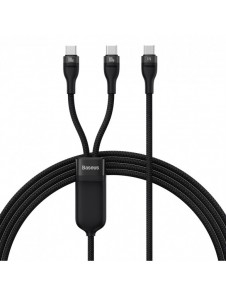 Baseus Flash Series II snabbladdningskabel 2in1 USB-C - 2xUSB-C 100W 1,5m svart