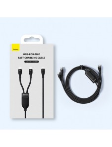 Baseus Flash Series II snabbladdningskabel 2in1 USB-C - 2xUSB-C 100W 1,5m svart