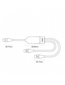 Baseus Flash Series II snabbladdningskabel 2in1 USB-C - 2xUSB-C 100W 1,5m svart