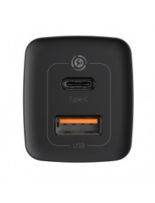 Baseus GaN2 Lite snabbladdare 65W USB / USB Typ C Quick Charge 3.0 Power Delivery (galliumnitrid) svart (CCGAN2L-B01)