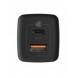 Baseus GaN2 Lite snabbladdare 65W USB / USB Typ C Quick Charge 3.0 Power Delivery (galliumnitrid) svart (CCGAN2L-B01)