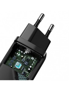 Baseus GaN2 Lite snabbladdare 65W USB / USB Typ C Quick Charge 3.0 Power Delivery (galliumnitrid) svart (CCGAN2L-B01)