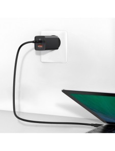 Baseus GaN2 Lite snabbladdare 65W USB / USB Typ C Quick Charge 3.0 Power Delivery (galliumnitrid) svart (CCGAN2L-B01)