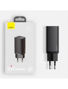 Baseus GaN2 Lite snabbladdare 65W USB / USB Typ C Quick Charge 3.0 Power Delivery (galliumnitrid) svart (CCGAN2L-B01)