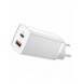 Baseus GaN2 Lite snabbladdare 65W USB / USB Typ C Quick Charge 3.0 Power Delivery (galliumnitrid) vit (CCGAN2L-B02)