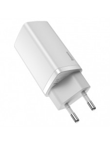 Baseus GaN2 Lite snabbladdare 65W USB / USB Typ C Quick Charge 3.0 Power Delivery (galliumnitrid) vit (CCGAN2L-B02)