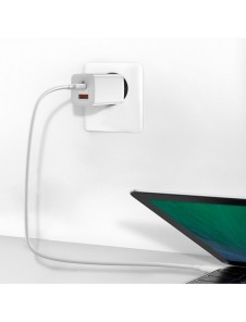 Baseus GaN2 Lite snabbladdare 65W USB / USB Typ C Quick Charge 3.0 Power Delivery (galliumnitrid) vit (CCGAN2L-B02)