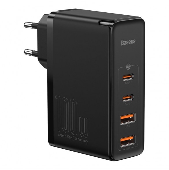 Baseus GaN2 Pro snabbladdare 100W USB / USB Typ C Snabbladdning 4+ Strömförsörjning svart (CCGAN2P-L01)
