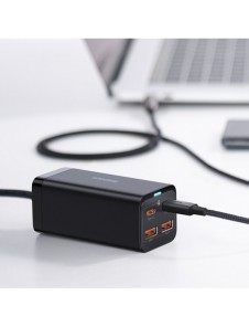 Baseus GaN3 Pro snabb universal GaN-laddare 2 x USB Typ C / 2 x USB 100W PD3.0, QC4.0 +, AFC svart (CCGP000101)
