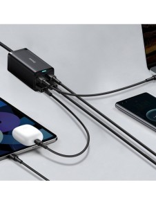 Baseus GaN3 Pro snabb universal GaN-laddare 2 x USB Typ C / 2 x USB 100W PD3.0, QC4.0 +, AFC svart (CCGP000101)