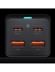 Baseus GaN3 Pro snabb universal GaN-laddare 2 x USB Typ C / 2 x USB 100W PD3.0, QC4.0 +, AFC svart (CCGP000101)