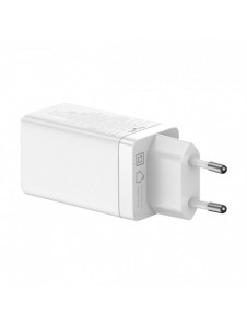 Baseus GaN3 Pro snabb universal GaN-laddare 2 x USB Typ C / USB + kabel USB Typ C - USB Typ C 65W PD3.0, QC4.0 +, AFC vit (CCGP0