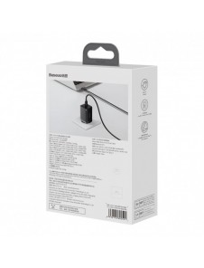 Baseus GaN3 Pro snabb universal GaN-laddare 2 x USB Typ C / USB 65W PD3.0, QC4.0 +, AFC svart + USB Typ C - USB Typ C-kabel 1m (