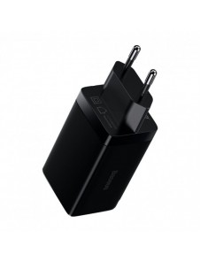 Baseus GaN3 Pro snabb universal GaN-laddare 2 x USB Typ C / USB 65W PD3.0, QC4.0 +, AFC svart + USB Typ C - USB Typ C-kabel 1m (