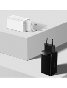 Baseus GaN3 Pro snabb universal GaN-laddare 2 x USB Typ C / USB 65W PD3.0, QC4.0 +, AFC svart + USB Typ C - USB Typ C-kabel 1m (