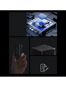 Baseus GaN3 Pro snabb universal GaN-laddare 2 x USB Typ C / USB 65W PD3.0, QC4.0 +, AFC svart + USB Typ C - USB Typ C-kabel 1m (
