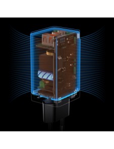 Baseus GaN3 Pro snabb universal GaN-laddare 2 x USB Typ C / USB 65W PD3.0, QC4.0 +, AFC svart + USB Typ C - USB Typ C-kabel 1m (