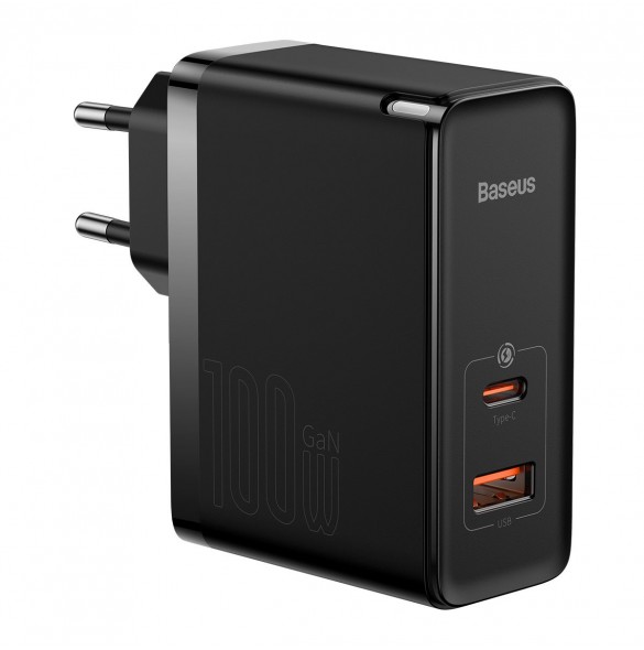 Baseus GaN5 Pro snabb universal väggladdare GaN USB Typ C / USB 100W PD3.0, QC4.0+, AFC svart (CCGP090201)