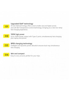 Baseus GaN5 Pro snabb universal väggladdare GaN USB Typ C / USB 100W PD3.0, QC4.0+, AFC svart (CCGP090201)