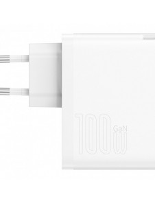 Baseus GaN5 Pro snabb universal väggladdare GaN USB Typ C / USB 100W PD3.0, QC4.0+, AFC vit (CCGP090202)