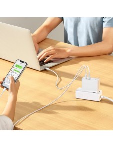 Baseus GaN5 Pro snabb universal väggladdare GaN USB Typ C / USB 100W PD3.0, QC4.0+, AFC vit (CCGP090202)