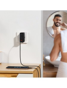 Baseus GaN5 Pro snabb universal väggladdare GaN USB Typ C / USB 100W PD3.0, QC4.0+, AFC vit (CCGP090202)