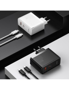 Baseus GaN5 Pro snabb universal väggladdare GaN USB Typ C / USB 100W PD3.0, QC4.0+, AFC vit (CCGP090202)