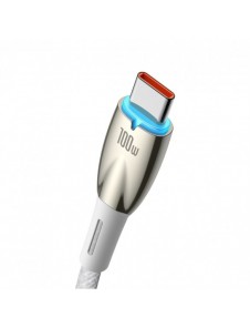 Baseus Glimmer Series snabbladdningskabel USB-A - USB-C 100W 480Mbps 1m vit
