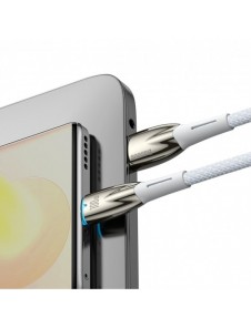 Baseus Glimmer Series snabbladdningskabel USB-A - USB-C 100W 480Mbps 1m vit
