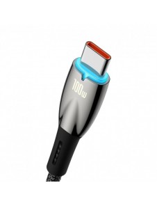 Baseus Glimmer Series Snabbladdningskabel USB-A - USB-C 100W 480Mbps 2m svart