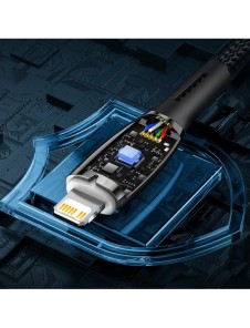 Baseus Glimmer Series Snabbladdningskabel USB-A - USB-C 100W 480Mbps 2m svart