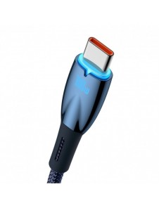 Baseus Glimmer Series Snabbladdningskabel USB-A - USB-C 100W 480Mbps 2m blå