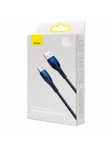 Baseus Glimmer Series Snabbladdningskabel USB-A - USB-C 100W 480Mbps 2m blå