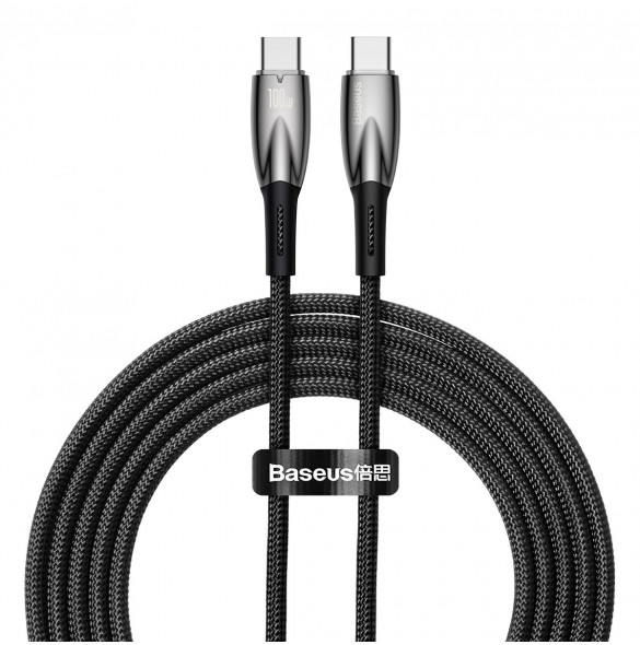 Baseus Glimmer Series Snabbladdningskabel USB-C 480Mbps PD 100W 2m Svart