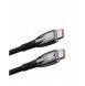 Baseus Glimmer Series Snabbladdningskabel USB-C 480Mbps PD 100W 2m Svart