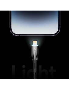 Baseus Glimmer Series Snabbladdningskabel USB-C 480Mbps PD 100W 2m Svart