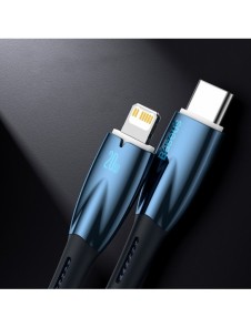 Baseus Glimmer Series Snabbladdningskabel USB-C 480Mbps PD 100W 2m Blå