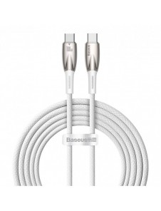 Baseus Glimmer Series Snabbladdningskabel USB-C 480Mbps PD 100W 2m Vit
