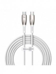 Baseus Glimmer Series Snabbladdningskabel USB-C 480Mbps PD 100W 2m Vit