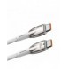 Baseus Glimmer Series Snabbladdningskabel USB-C 480Mbps PD 100W 2m Vit
