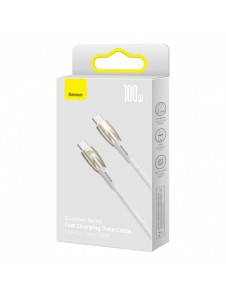 Baseus Glimmer Series Snabbladdningskabel USB-C 480Mbps PD 100W 2m Vit
