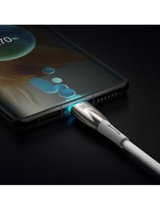 Baseus Glimmer Series Snabbladdningskabel USB-C 480Mbps PD 100W 2m Vit