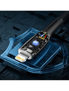 Baseus Glimmer Series Snabbladdningskabel USB-C 480Mbps PD 100W 2m Vit