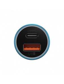 Baseus Golden Contactor Max snabb billaddare USB + USB typ C 60 W Snabbladdning blå (CGJM000103)