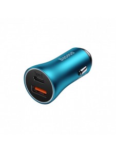 Baseus Golden Contactor Max snabb billaddare USB + USB typ C 60 W Snabbladdning blå (CGJM000103)