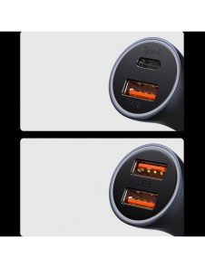 Baseus Golden Contactor Max snabb billaddare USB + USB typ C 60 W Snabbladdning blå (CGJM000103)