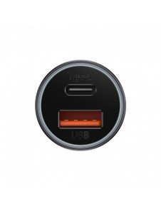 Baseus Golden Contactor Max snabb billaddare USB + USB typ C 60 W Quick Charge mörkgrå (CGJM000113)