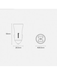 Baseus Golden Contactor Max snabb billaddare USB + USB typ C 60 W Quick Charge mörkgrå (CGJM000113)
