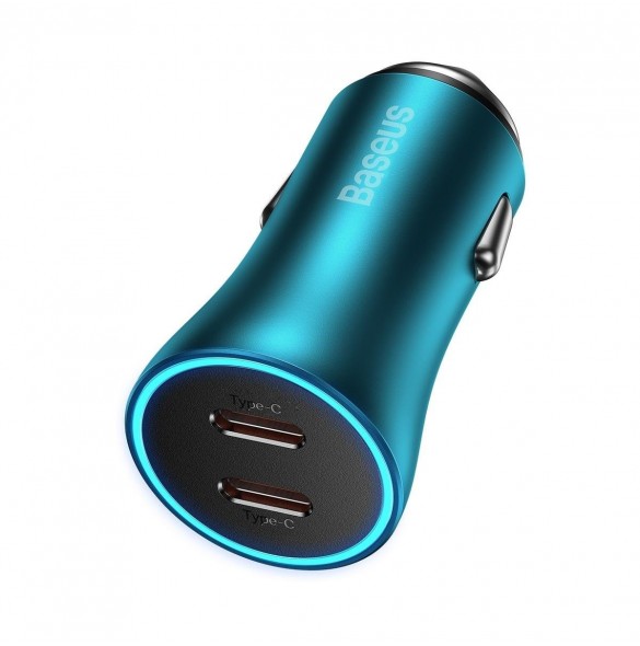 Baseus Golden Contactor Pro billaddare 2x USB-C 40W blå (CGJP000003)